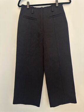 Proenza Schouler Black Cropped Wide-Leg Trousers